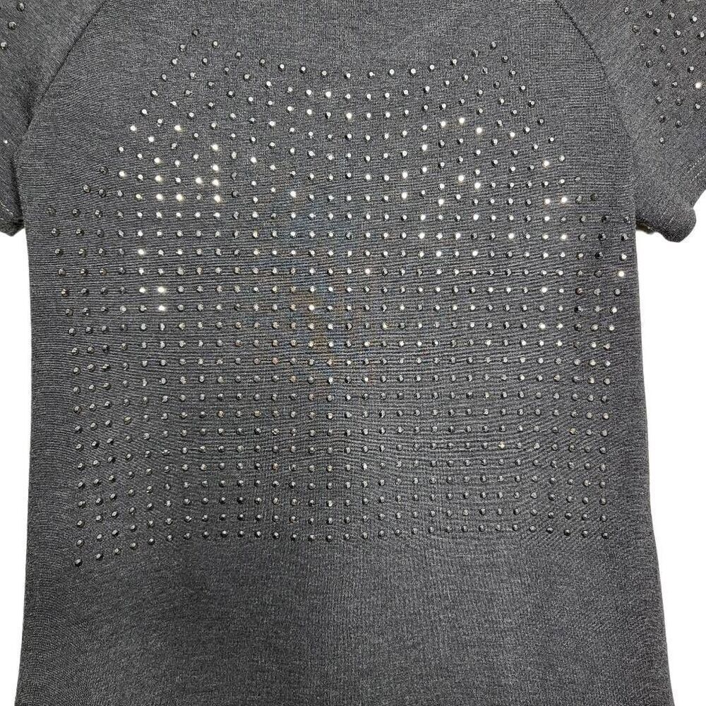 Derhy Gray Rhinestone Embellished Mini Dress Size Small - Picture 4 of 9